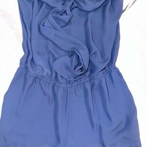 BCBGMaxAzria Blue Sleeveless Jumpsuit Romper